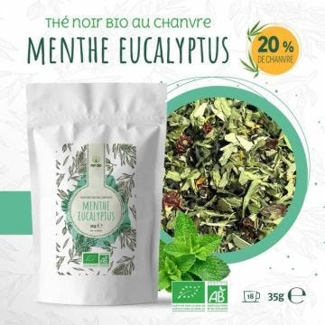 Thé Noir Bio au Chanvre CBD "MENTHE EUCALYPTUS"