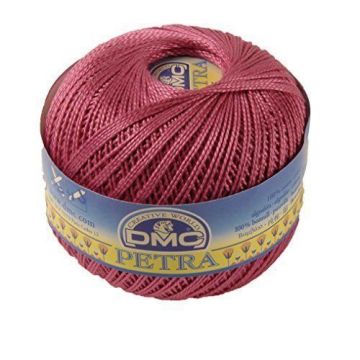 Fil DMC Petra, 100% coton, rose vif, taille 3