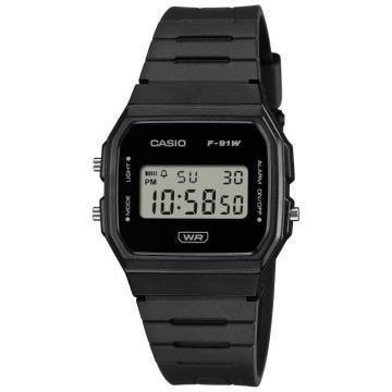 Montre Casio - Mixte - F-91WB-1AEF - Etanche 3 Atm - Bracelet en Plastique Noir