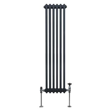 Radiateur Traditionnel à 2 Colonnes Chauffage Vertical Anthracite 1500 x 292mm