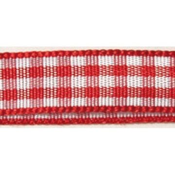 Ruban quadrillé - Rouge - 9,5 mm - 10 m - Rayher