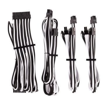 Corsair Kit de démarrage de câbles pour alimentation de type 4 Gen 4 à gainage individuel blanc/noir - CP-8920220