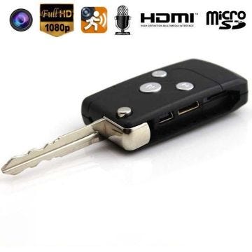 Clé Voiture Camera Espion Appareil Photo Détection Mouvement HD 1080P Mini HDMI Plastique +SD 8Go YONIS