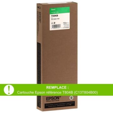 Cartouche d'encre traceur EPSON T55KB pour imprimante SureColor SC-P7000/P9000 Vert - 700ml