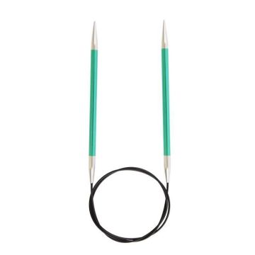 KnitPro Knit Pro 60 cm x 3.25 mm goupilles de Tricotage circulaires fixées en Aluminium Zing, Vert Bois, 18,7 x 0,5 x
