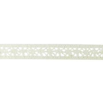 Ruban dentelle - MÉGACRÉA - Fleur - 1,8 cm - 2 m - Coton blanc