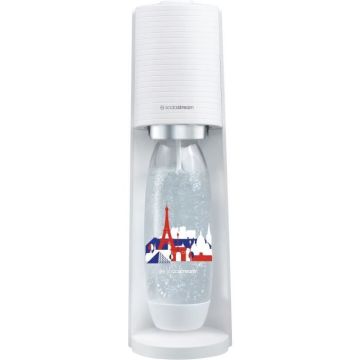 SODASTREAM Terra - Machine à Eau Pétillante Blanche + 1 bouteille 1L Fuse édition France + 1 Recharge de Gaz 60L à Clipser