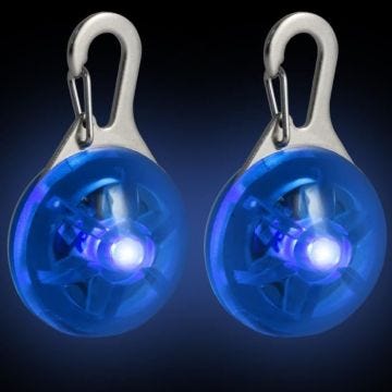 CampTeck LED Pendentif de Collier Lumineux Clignotant Nuit Sécurité pour Chien Animaux avec 3 Mode D’éclairage - 2X Bleu