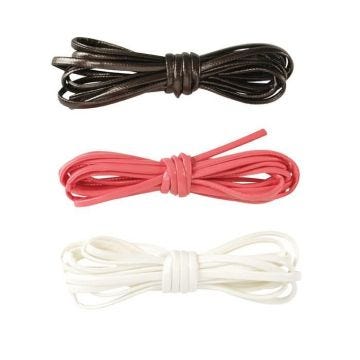 Cordon en cuir synthétique - MegaCrea DIY - Corail chocolat blanc - 3mm - 1,5m - 3 pièces
