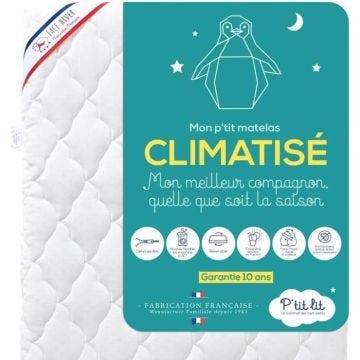 Matelas Enfant/Bébé Climatisé - P'TIT LIT - 70x140 - Déhoussable - Anti Acarien - Fabrication Française