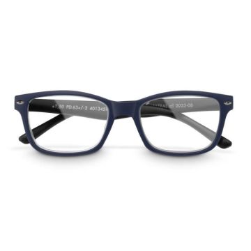 Paire de lunettes, plastique recyclé, bleu foncé/noir mat, + 1,5 dpt