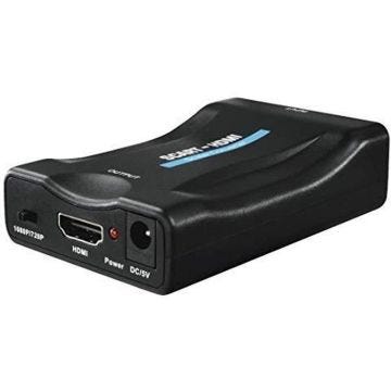 Hama Convertisseur AV/péritel vers HDMI (convertisseur Peritel vers HDMI, Adaptateur Scart, HDMI 1080P, HD, Compatible avec NTSC, Bl