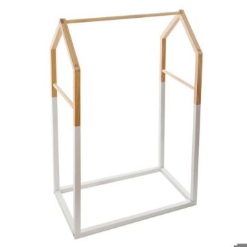 Portant à vêtements enfant "Maison" - bois & blanc 60x100 cm - Multicolore - Atmosphera createur d'interieur