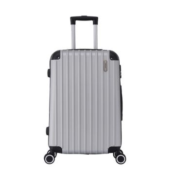 TROLLEY ADC - Valise Cabine 55x34x23cm - Rigide, Légère 2,5 Kg - 39 litres - 4 Doubles Roues Silencieuses - Corner - Gris Silver
