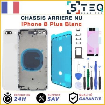 Chassis Remplacement NU pour iPhone 8 Plus Blanc / Argent - Chassis arriere +Kit