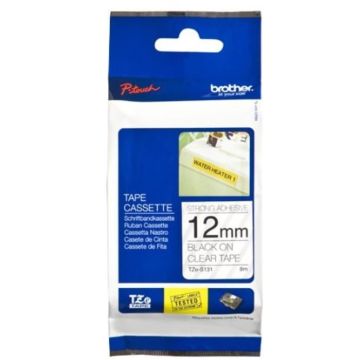 Ruban laminé BROTHER P-TOUCH TZE-S131 - Noir / Transparent - 12mm - Adhésif extra fort