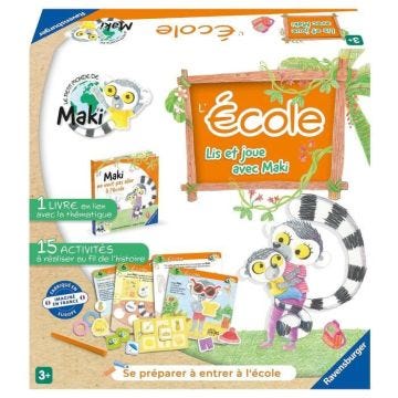 Lis et joue avec Maki - L'Ecole - Premier jeu de société pour enfants - à partir de 3 ans - 22356 - Ravensburger