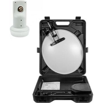 Parabole satellite acier 40cm - HDSAT - LNB Single HDSAT - Blanc