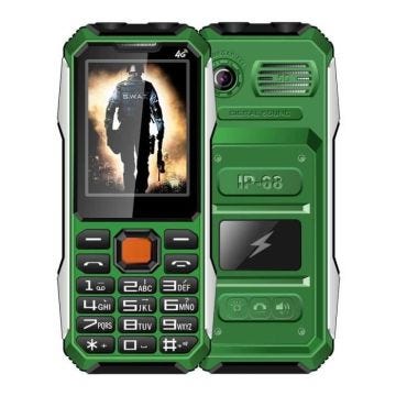Téléphone Incassable 4G Étanche Antichoc Batterie 6800mAh Dual SIM 2.4 Pouces LED FM SOS Vert YONIS