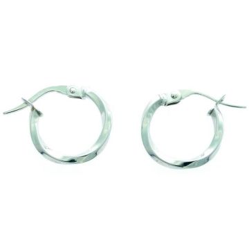 Boucles d'Oreilles femme - BRILLAXIS - Boucles d'oreilles créoles torsadées or 9 carats 10 mm - Couleur de la matière:Blanc