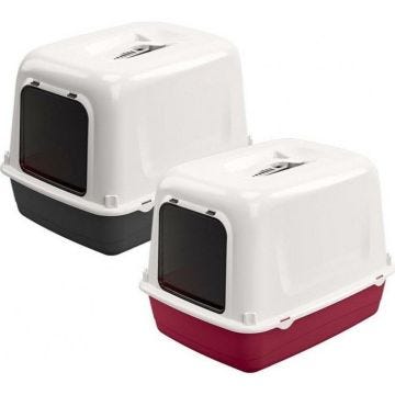 Maison de toilette pour chat CLEAR CAT 10 - Plastique - Filtre à charbon actif - Porte - FERPLAST