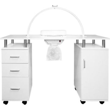 Table de Manucure Professionnelle & Lampe LED Demi-Lune 75cm Salon Institut Beauté