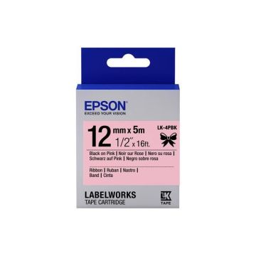 Rouleau d'étiquettes - Epson - LK-4PBK - 1,2 cm x 5 m - Rose - Compatible avec plusieurs modèles