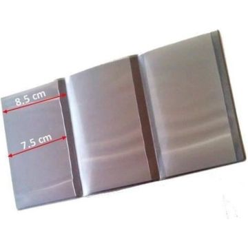 Pochette pour carte grise - PERALINE - 3 volets - Gomme PVC - Couleur Gris - Dimensions 262x130 mm