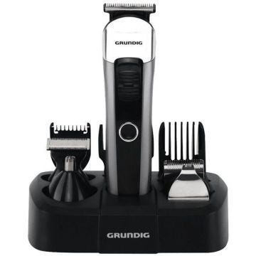 GRUNDIG MGK6841 - Tondeuse multifonction - 5 têtes de coupe Inox - Autonomie 50min - Affichage LED - Noir et Silver