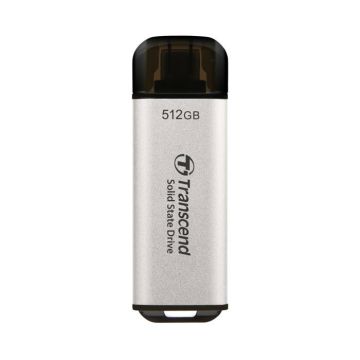 SSD externe - Transcend - ESD300S - 512 Go - USB 3.2 Gen 2x1 - couleur argent
