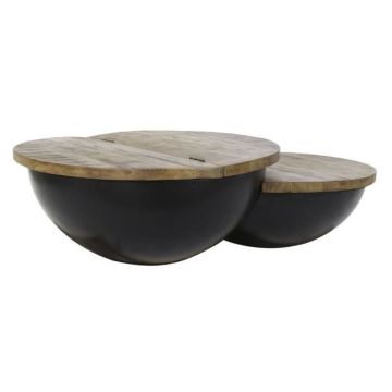 table basse métal bois