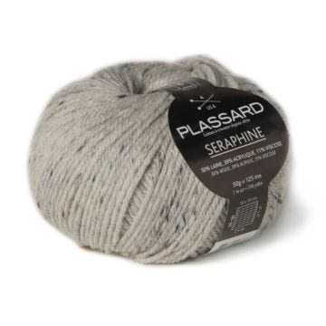Laine tweedé Intemporel - PLASSARD - Séraphine - Blanc - Gris Clair