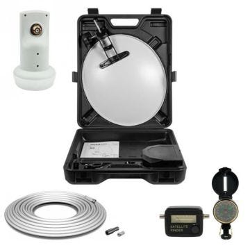 Pack Parabole - HDSAT - 40cm - LNB Single HDSAT - Câble Coaxial 10m - Pointeur SF500+
