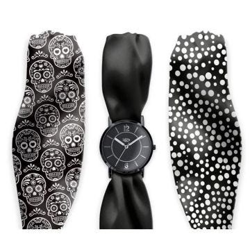 Montre Trend avec Bracelet foulard satin Calavera Multicolore - Assort.