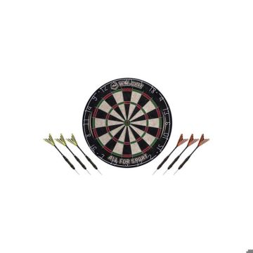 Cible de fléchettes traditionnelle - De Faugères - D45cm - Noir - Pour fléchettes à pointe acier