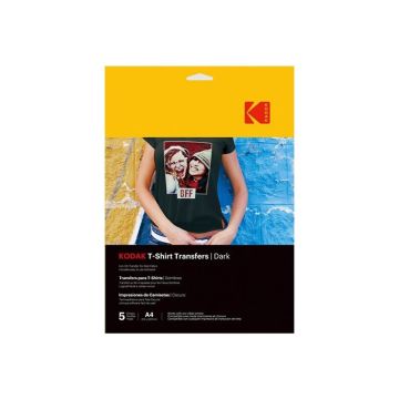 Transfert au fer à repasser - KODAK - T-SHIRT Transfers DARK - 5 Feuilles - Tissus sombres - Logiciel inclus