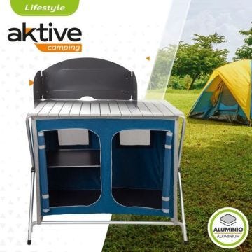 Cuisine de camping pliante Aktive avec pare-brise