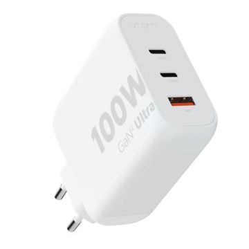 Chargeur Secteur GaN² 100W 2 USB C + USB Format Compact Xtorm Blanc