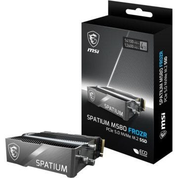 Disque dur - MSI - SPATIUM M580 - PCIe 5.0 NVMe M.2 - 4 To - FROZR