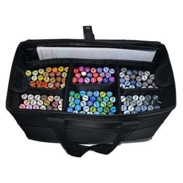 Mallette vide - GRAPH'IT - Modèle pour 165 marqueurs - 6 compartiments - Poche A4 - Plastique