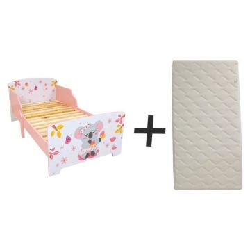 FUN HOUSE Lit Cally mimi koala 140 x 70 cm - SOMMIER ET MATELAS CLIMATISE (FACE ETE / HIVER) INCLUS