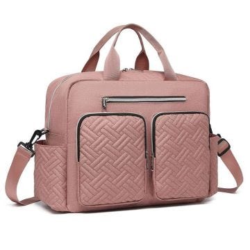 Sac à Langer - Grand Capacité avec Poches Isothermes et Matelas à Langer pour Bébé Sac Maman et Bébé avec Bandoulière Rose