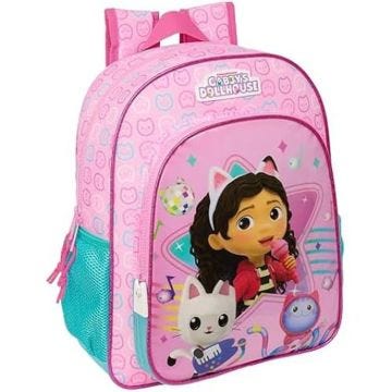Safta GABBY'S DOLLHOUSE PARTY - Sac à dos scolaire pour enfants d'âge scolaire, confortable et polyvalent, 26 x 11 x 34 cm, rose