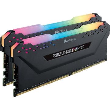 Mémoire RAM - CORSAIR - Vengeance RGB Pro DDR4 - 16GB 2x8GB DIMM - 2666 MHz - 1.20V - Noir (CMW16GX4M2A2666C)