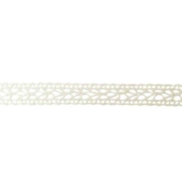Ruban dentelle - MÉGACRÉA - 1,5 cm x 2 m - Coton - Blanc - Décoration créative