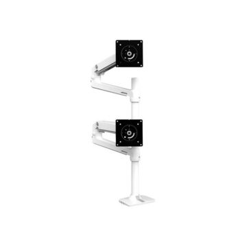 ERGOTRON LX Dual Stacking Arm Tall Pole - Montage sur bureau pour 2 écrans LCD - aluminium - Blanc