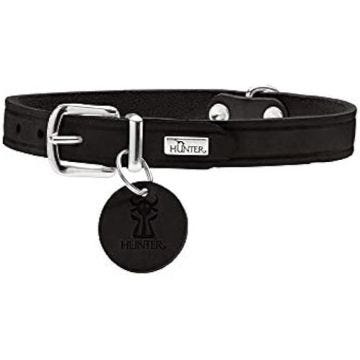 Collier pour chien HUNTER Aalborg en cuir de vache souple noir 32