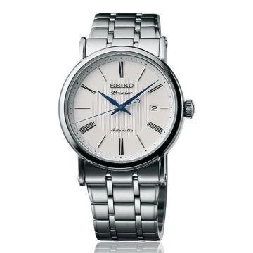 SEIKO PREMIER HOMME 40.6MM BRACELET ACIER INOXYDABLE AUTOMATIQUE MONTRE SRPA17