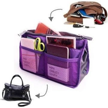 Organisateur De Sac à Main 13 Compartiments Violet