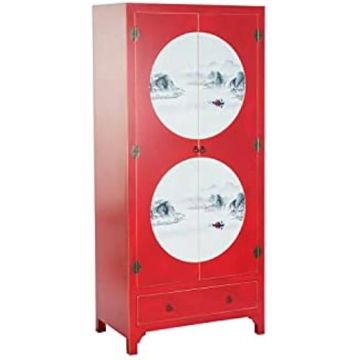 Armoire - DKD Home Decor - Rouge - Bois MDF - 2 portes - Contemporain